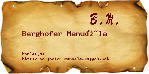 Berghofer Manuéla névjegykártya